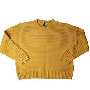 Divided Mustard Color, Fall, Soft‎ Sweater, Ribbed Knit, Crewneck, Medium